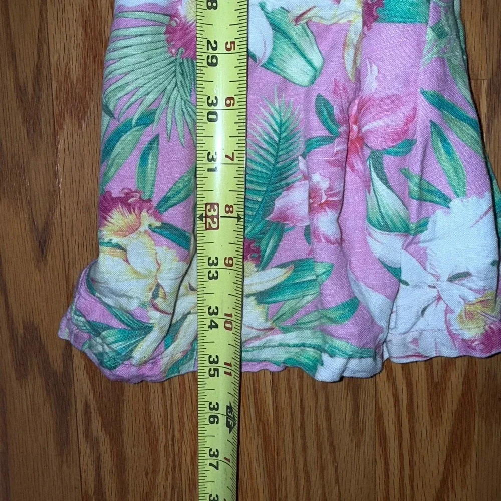 Tommy Bahama Caribbean ORCHID ST LUCIA BEACH PANTS Size Large Pink Linen